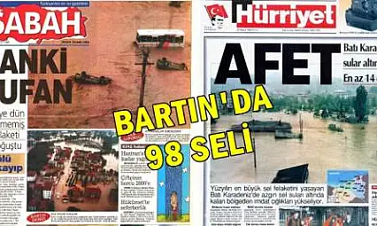 Bartın 98 selinde Gazete manşetleri