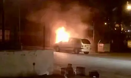 Seyir halindeki araçta yangın