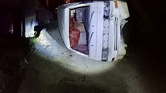 Elektrik direğine çarpıp devrildi
