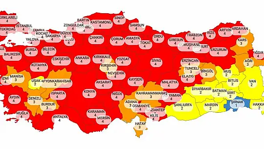 Yeni risk haritası yayımlandı!
