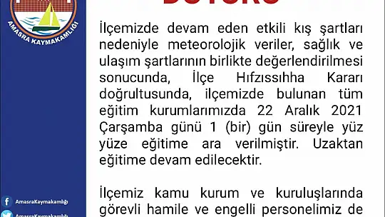 İlk tatil haberi geldi