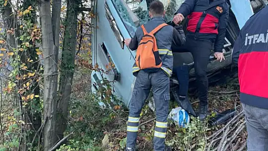 Öğrenci servisi tepeden yuvarlandı