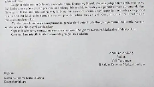 Gündem olan resmi yazıda flaş gelişme