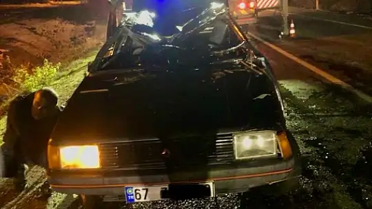 Kontrolden çıkıp dereye yuvarlandı