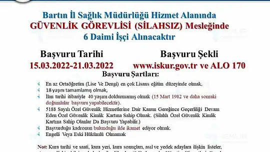 Sağlık Bakanlığı 40 kişi alacak
