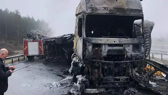 Sebze yüklü tır kaza yaptı