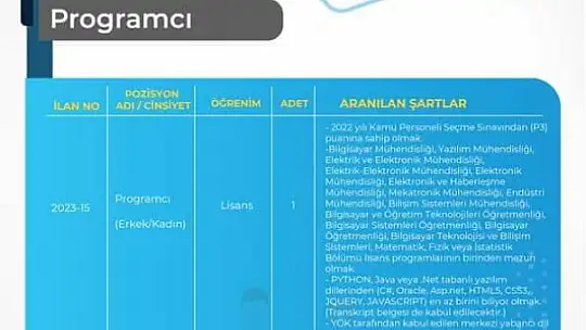 Barü personel ilanı