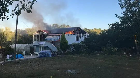 Köyde Korkutan Yangın