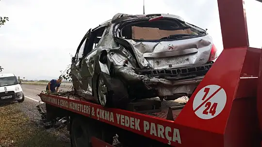 Kontrolden çıkan otomobil şarampole devrildi