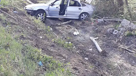 Yoldan çıktı, şarampole yuvarlandı