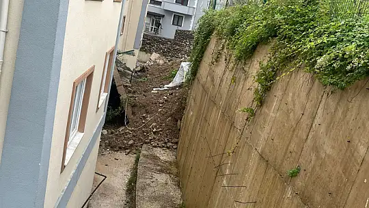 İstinat duvarı böyle çöktü