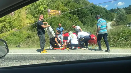 Yoldan çıkıp takla attı