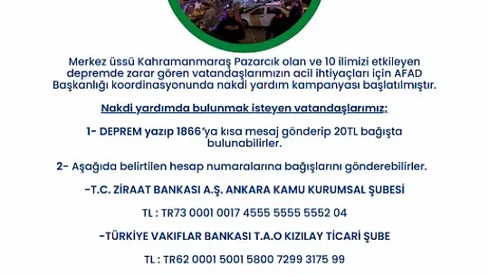Valilik yardım kampanyası başlattı