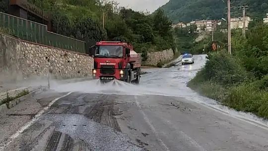 Yola dökülen mazot kaza yaptırdı