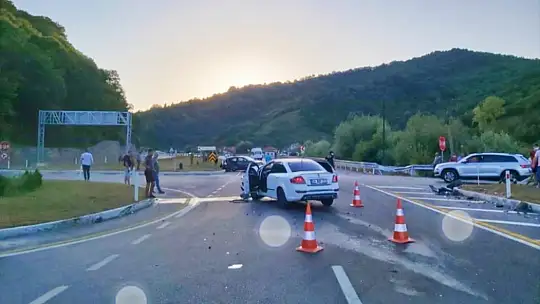 Yeni açılan yolda kaza