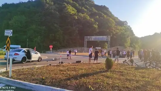 Yeni açılan yolda kaza