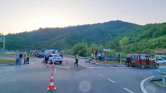 Yeni açılan yolda kaza