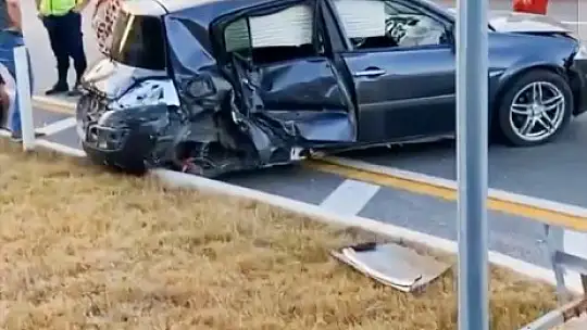 Yeni açılan yolda kaza