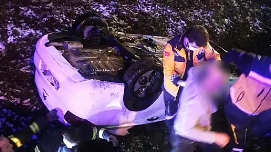 Yoldan çıkıp şarampole uçtu