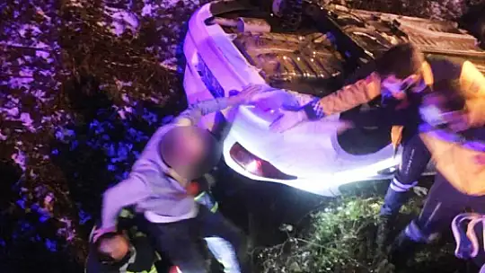 Yoldan çıkıp şarampole uçtu