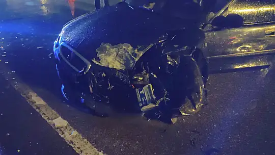 Köprü korkuluklarına çarptı