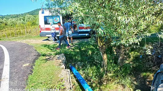 Otomobil şarampole yuvarlandı