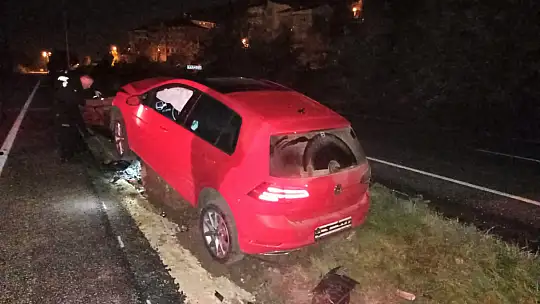Aydınlatma direğine çarptı
