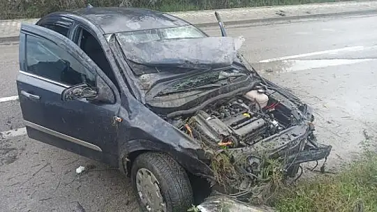 Kontrolden çıkan araç takla attı