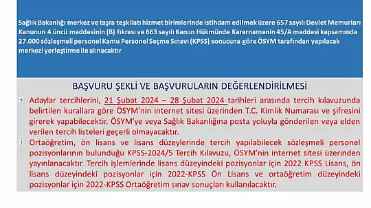 Sağlık Bakanlığı 27 bin personel alacak