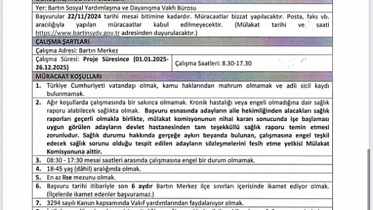 Sosyal yardımlaşma personel alacak