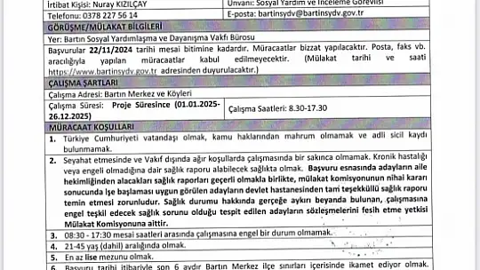 Sosyal yardımlaşma personel alacak