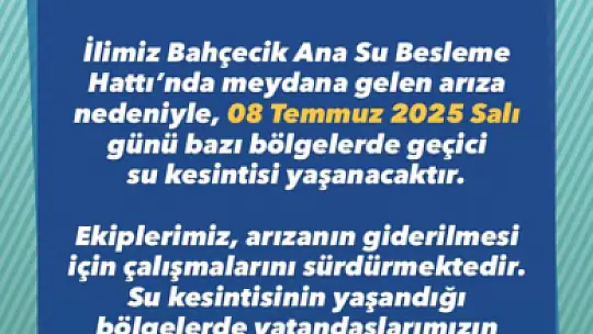 Belediyeden kesinti uyarısı geldi