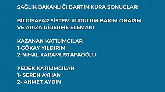 Bartın işçi alımı kura sonuçları