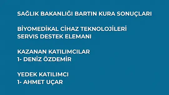 Bartın işçi alımı kura sonuçları