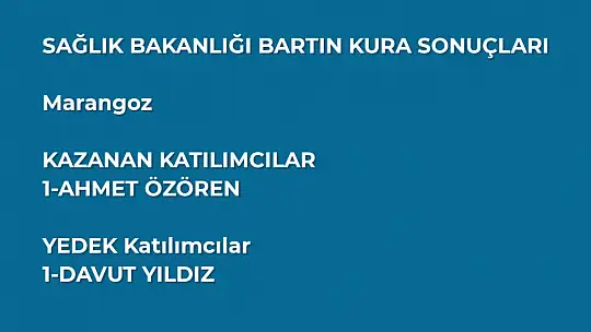 Bartın işçi alımı kura sonuçları