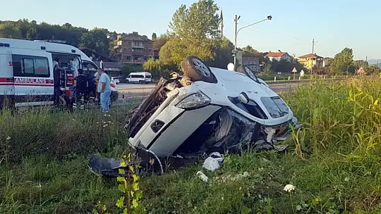 Gurbetten gelen aile kaza yaptı