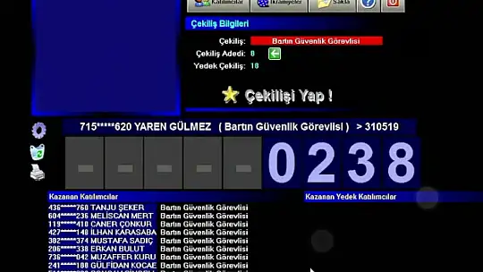 Bartın için kura sonuçları
