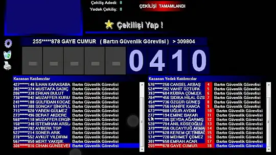 Bartın için kura sonuçları
