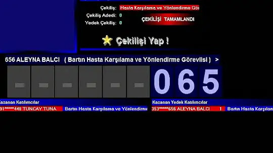 Bartın için kura sonuçları