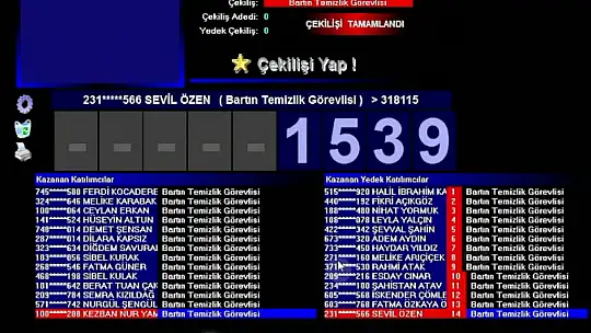 Bartın için kura sonuçları