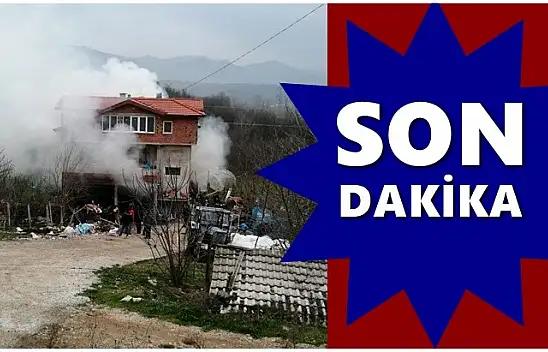 Evden dumanlar yükseldi