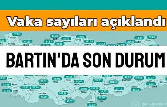 İşte Bartın'da haftalık vaka sayısı