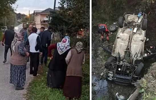 Otomobil dar köprüden uçtu