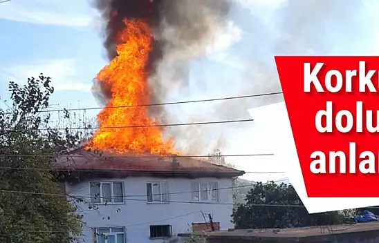 Son dakika, evden alevler yükseldi