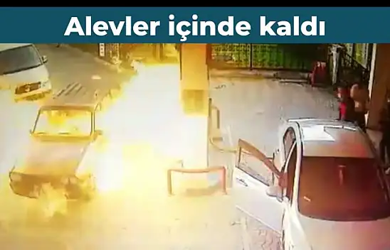 Sürücü alevler içinde kaldı