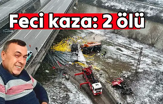 Tır ile kar küreme aracı çarpışıp köprüden uçtu