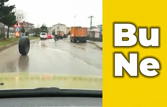 Yola fırlayan lastik şaşırttı