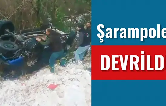 Yoldan çıkıp şarampole devrildi