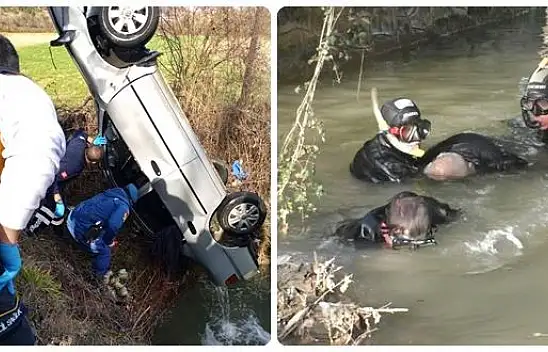 Dereye uçan otomobil sürücüsü hayatını kaybetti