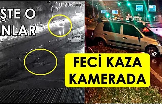 Feci kazada kadın böyle fırladı